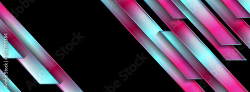 Holographic glass stripes abstract geometric tech background