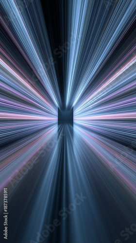 Radiant Burst of Energy: Abstract composition of lines and lights create a mesmerizing effect, drawing the viewer into a dynamic and vibrant visual journey