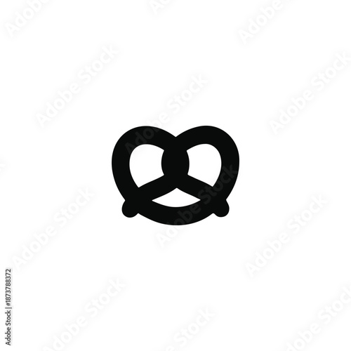 Pretzel silhouette vector flat illustration design.