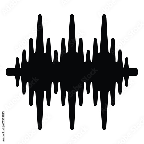 Black audio wave visualization showcasing dynamic sound patterns and amplitudes