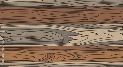 Natural Horizontal Wood Plank Texture with Detailed Grain Patterns and Warm Timber Brown Tones