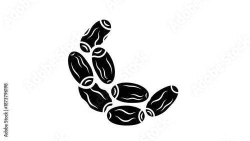 Cluster of dried dates a healthy sweet fruit snack isolated on a white background for food and dietary concepts