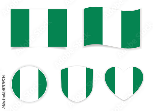 Free Download nigeria national flag and badge icon set - GFXLoad