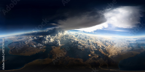 Wallpaper Mural Clouds above earth v14 8K VR 360 Equirectangular Spherical Panorama Torontodigital.ca