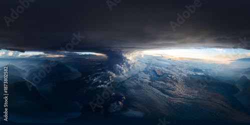 Wallpaper Mural Clouds above earth v12 8K VR 360 Equirectangular Spherical Panorama Torontodigital.ca