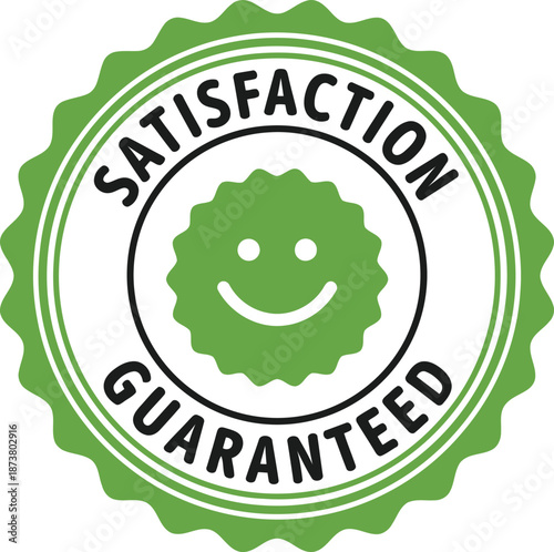 Satisfaction Guaranteed Seal with Happy Face Design
