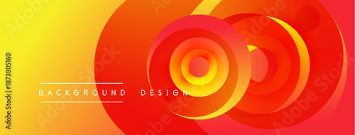 Dynamic gradient circles create vibrant backdrop. Yellow transitions to red, offering modern visual appeal. Text reads background design.