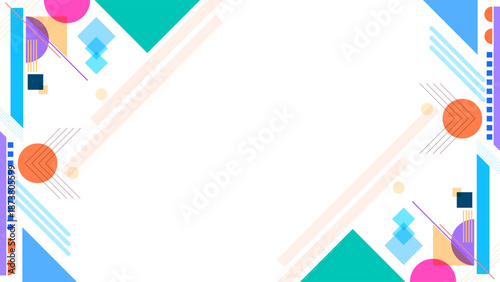 Modern Abstract Background Minimalist Geometric Shapes Flat Colorful Frame Design. Good for Website Banners, Corporate Presentations, Branding, Posters, Social Media, and Professional Design Templates