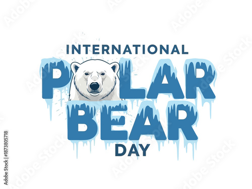 International polar bear day logo with a polar bears face