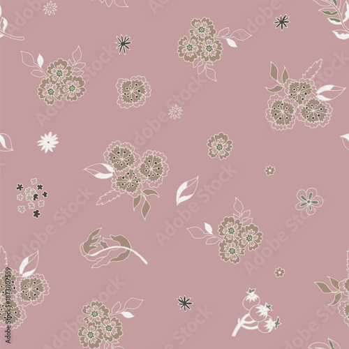 Soft Vintage Floral Scatter Pattern