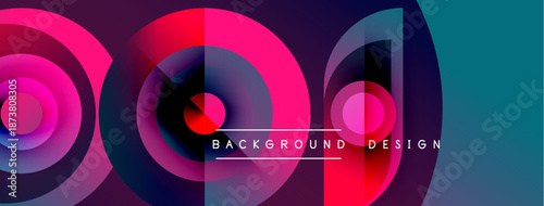Abstract colorful circles overlap creating dynamic background. Text reads background design centered within composition.