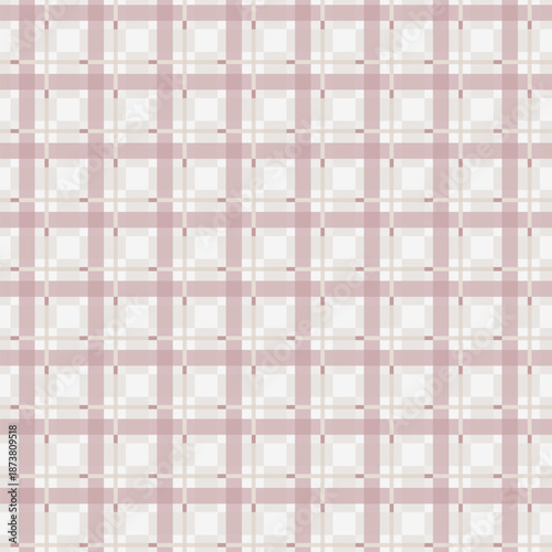 Dusty Rose Cream Check Plaid Pattern