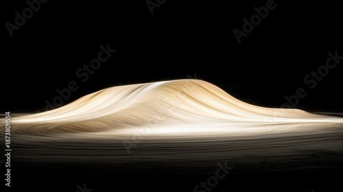 A digital art piece titled "Silent Tide" features a wave-like pattern of light and shadow against a black background.