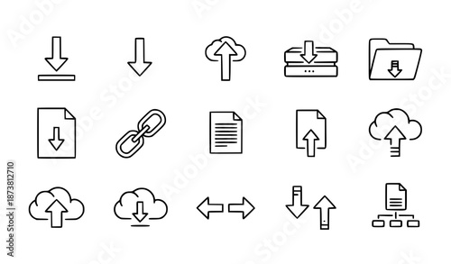 Beauty, spa, and skincare icons vector set in line style for massage, cosmetics, and wellness apps