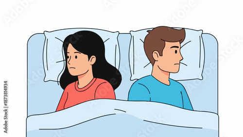 Couple in bed, facing away, showing relationship tension