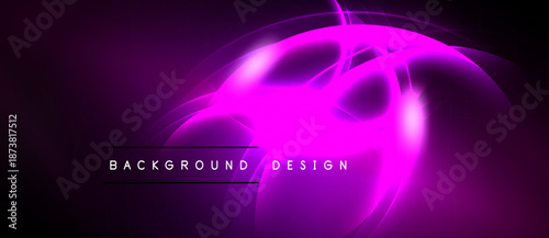 Abstract pink neon glow. Dynamic energy flows, modern design elements. Dark background enhances vibrant illumination. Perfect backdrop.