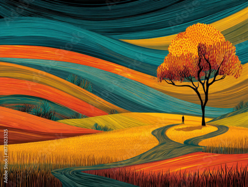 Farm field graphic
