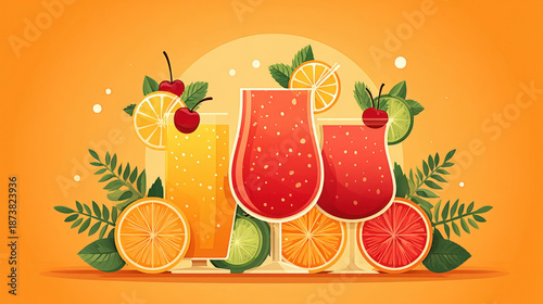 Mocktails illustration of n...