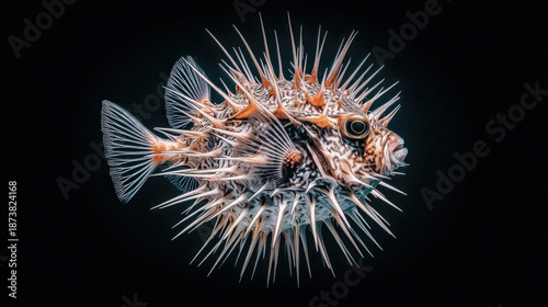 Porcupine fish inflated wit...