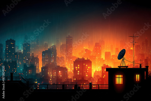 Satellite dish on a modern ...