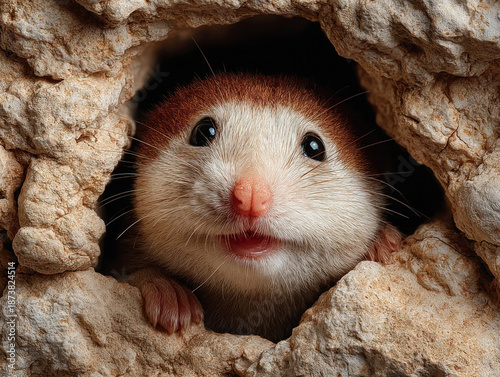 A mole (Talpa europaea) pee...