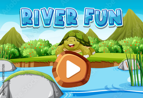 River fun game template with play button