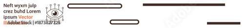 Technology, innovation, data flow, artificial intelligence, digital design, connectivity. Eye symbol with digital elements and horizontal tech-style lines. Technology and innovation concept
