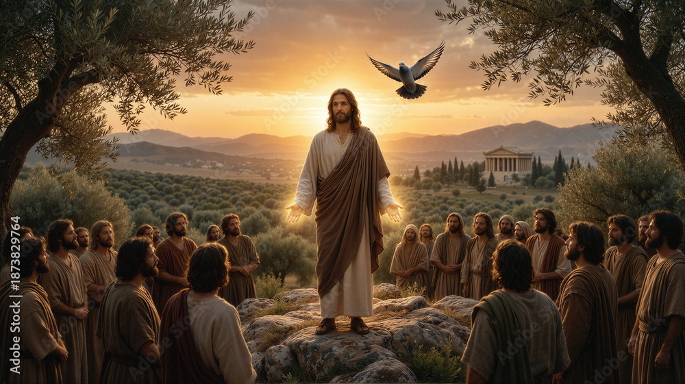 Obraz premium Biblical stories. Genre scenes from the Bible. Famous events from Christian history.