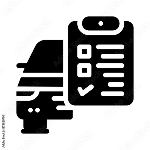 Car and a checklist  a concept representing a vehicle inspection. Suitable for automotive industry graphics, maintenance checklists, and transportationrelated designs.
