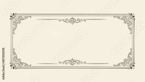 Ornate Decorative Border Frame with Elegant Flourishes.