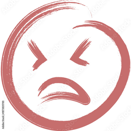 Hand-drawn angry face emoji