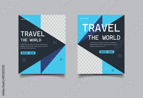 Tour and travel social media post web banner template	