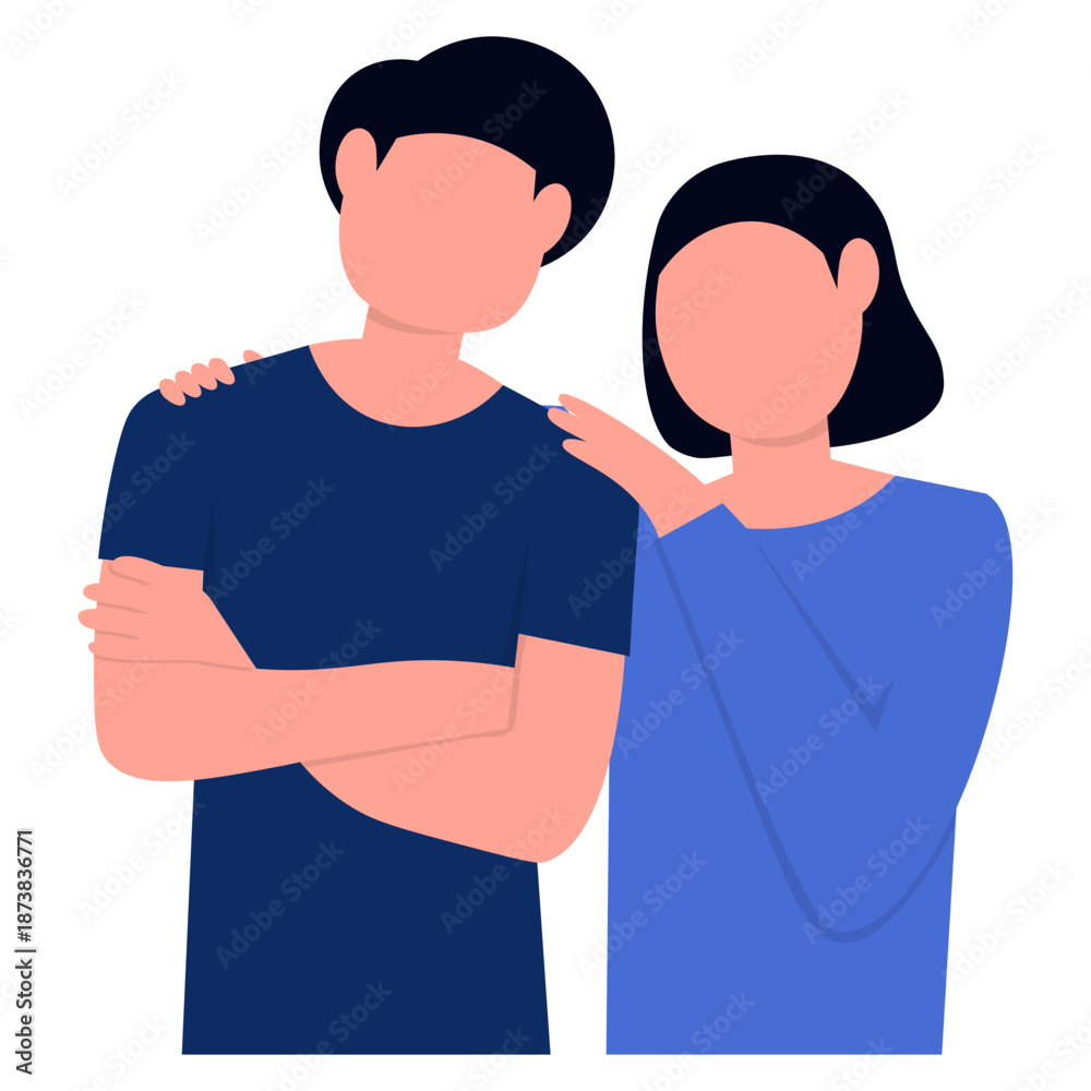 Fototapeta premium Couple Character Illustration