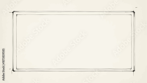 Simple hand drawn rectangle frame with blank space inside.