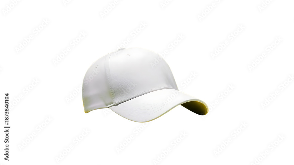 Fototapeta premium White Baseball Cap Mockup Isolated on Transparent Background