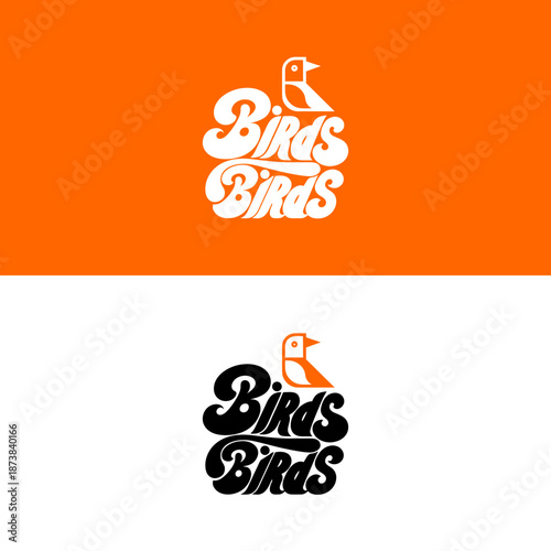 Retro Bird Typography Logo Design