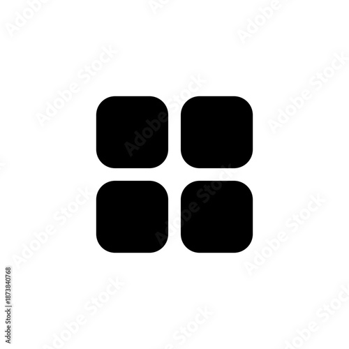 Foto Rounded black squares grid icon representing menu or application launcher