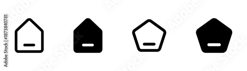 Modern collection of home and pentagon shaped remove icons for digital interfaces