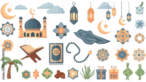 Islamic Symbols and Decorations Collection.