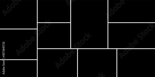 Vector empty photo frame. Collage template for 11 pictures. Frames for memory.eps10