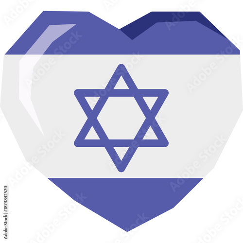 Heart-shaped Israeli Flag Icon