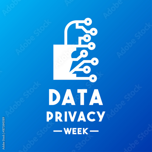 Data Privacy Week. January. Gradient background.