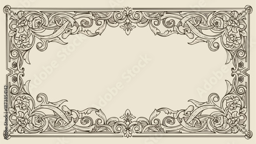 Vintage Ornate Decorative Frame Design Element.