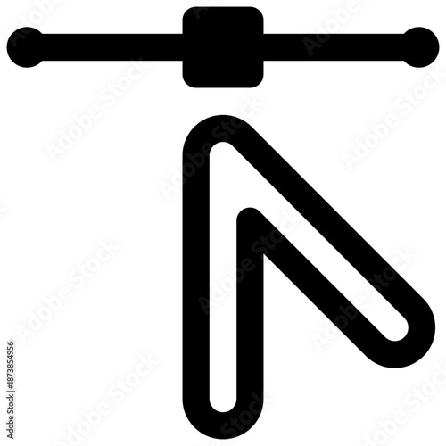 Convert anchor point. Outlined stroke vector icon with black-filled details.