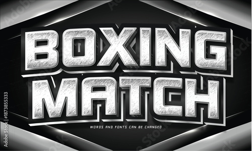 Boxing Match Tonight 3D Silver Metallic Text Effect