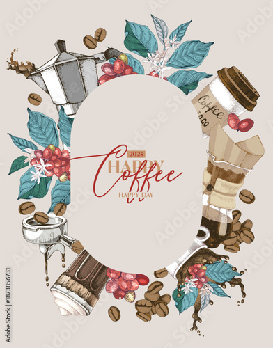 label design for coffee package vector