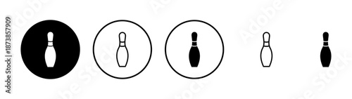 Bowling icon vector. bowling ball and pin sign and symbol.