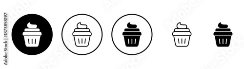 Cup cake icon vector. Cup cake sign and symbol
