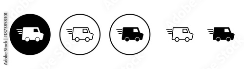 Delivery truck icon vector. Delivery truck sign and symbol. Shipping fast delivery icon
