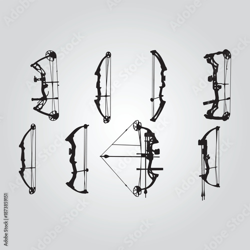 Bundle Compound Bow Archery Bow for Hunting Silhouette